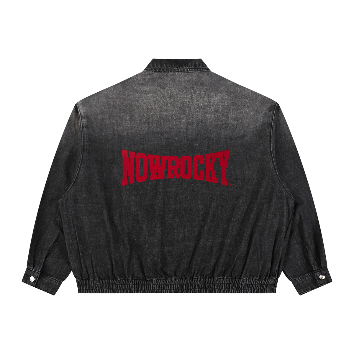 Kurtka Jeansowa Full Zip Vintage Wash – Nowrocky™ — katana jeansowa od tyłu