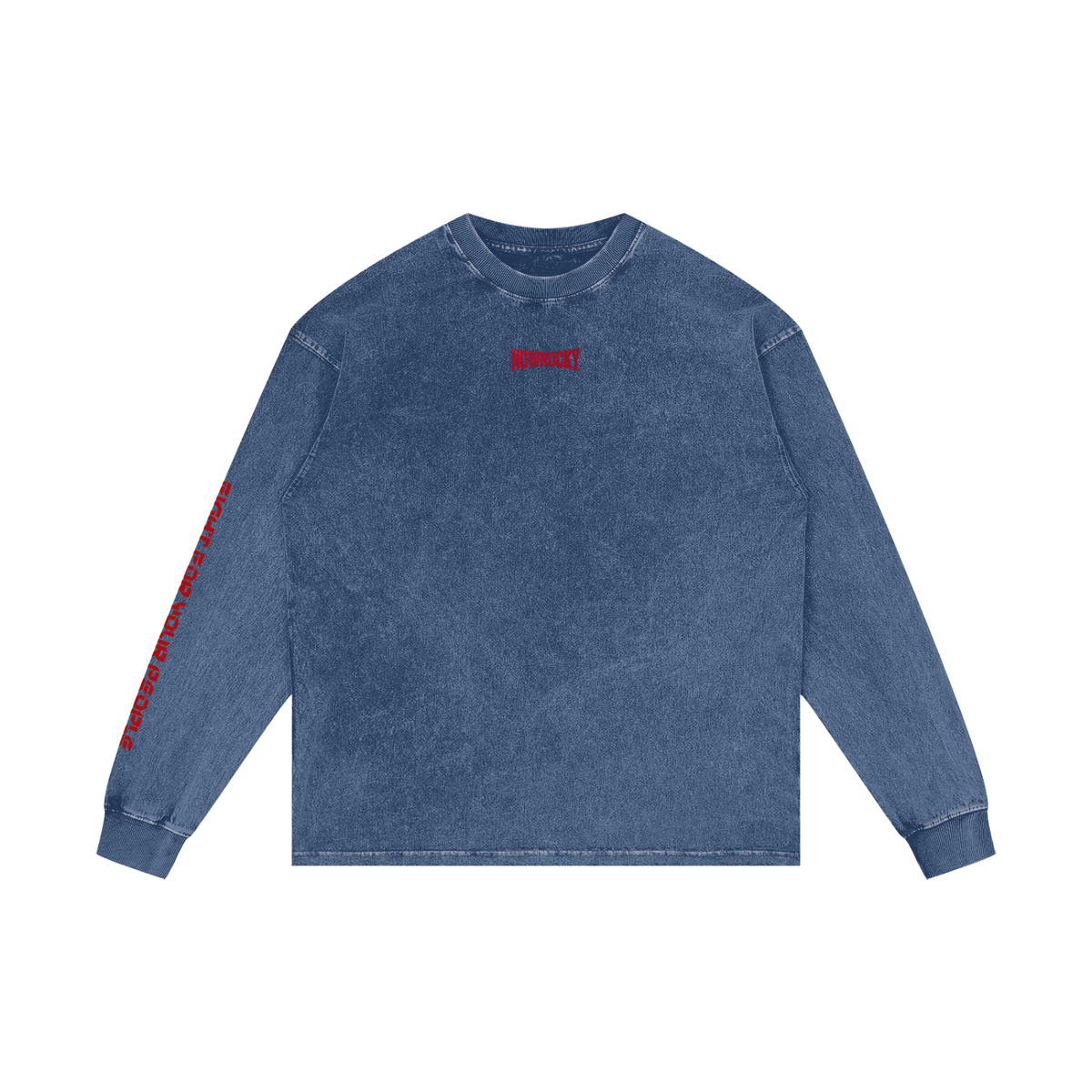 Longsleeve Acid Wash Oversize – Nowrocky™ — zbliżenie na efekt acid wash na materiale