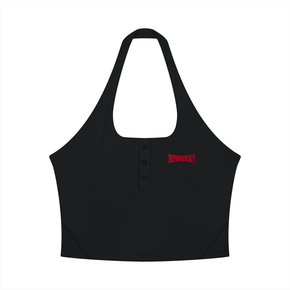 Tank Top Halter Crop – Nowrocky™ — krótki top typu halter, widok z przodu