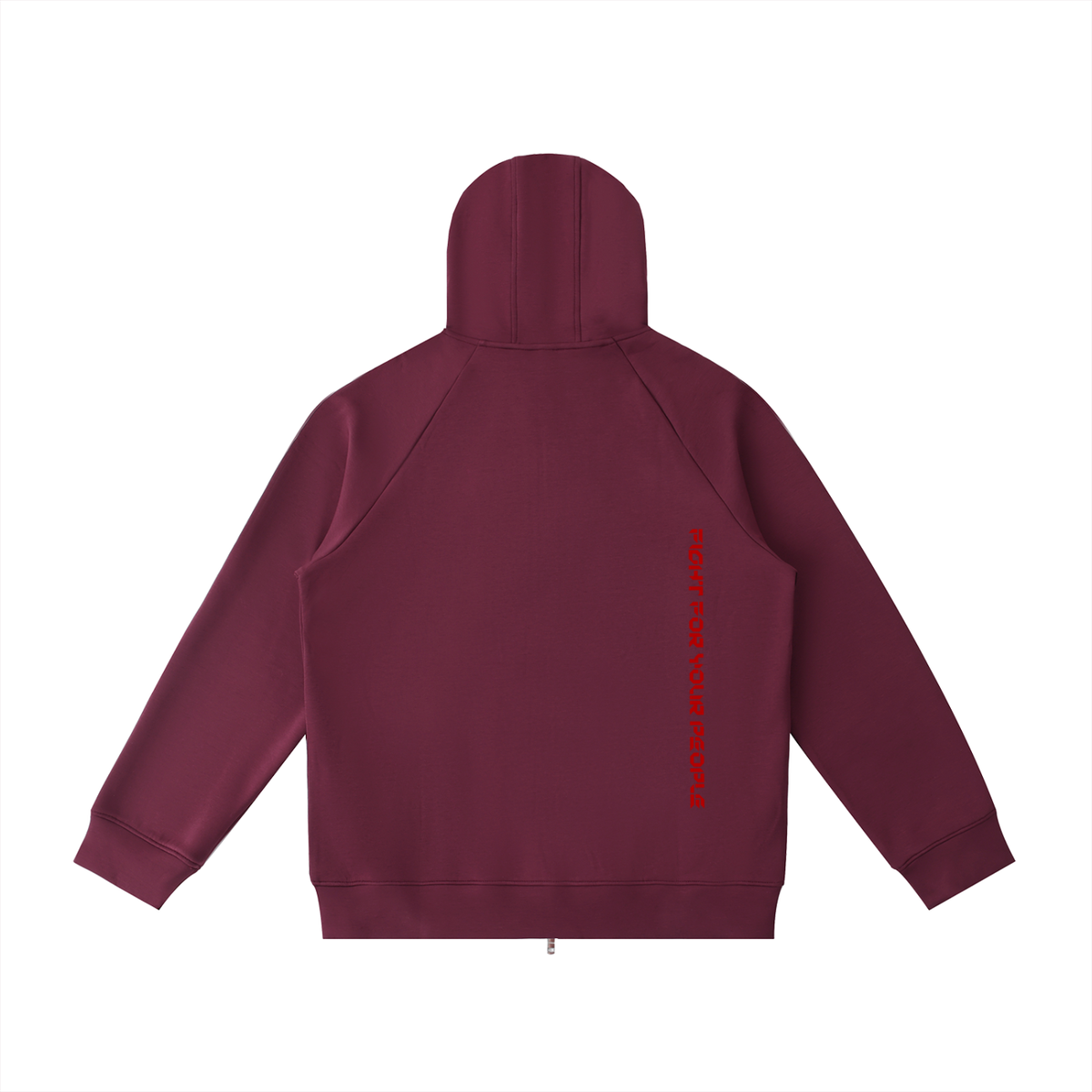 Bluza Zip Hoodie Raglan Heavyweight – Nowrocky™ — z profilu, raglanowy szew rękawa