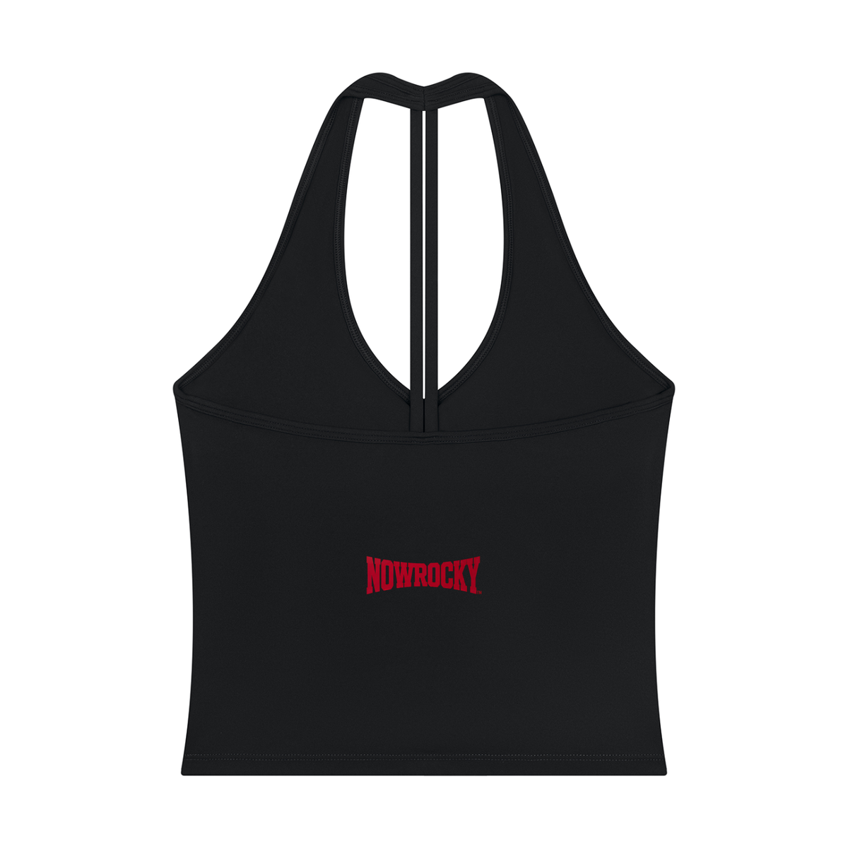 Tank Top Halter V-Neck Cropped – Nowrocky™ — krótki top od tyłu, wiązanie na karku