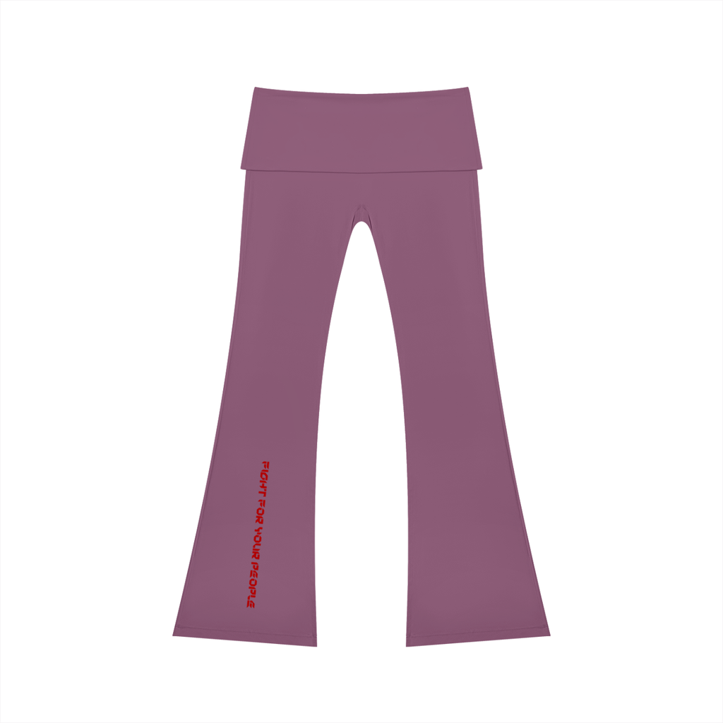 Spodnie Flare High Rise – Nowrocky™ — legginsy typu flare z profilu, cała sylwetka