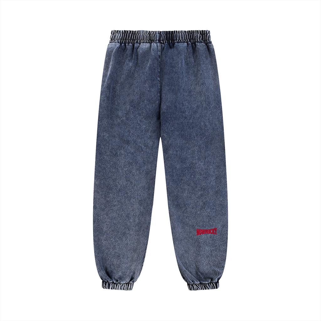 Spodnie Dresowe Snow Wash Jogger – Nowrocky™ — ujęcie z profilu, zwężana nogawka