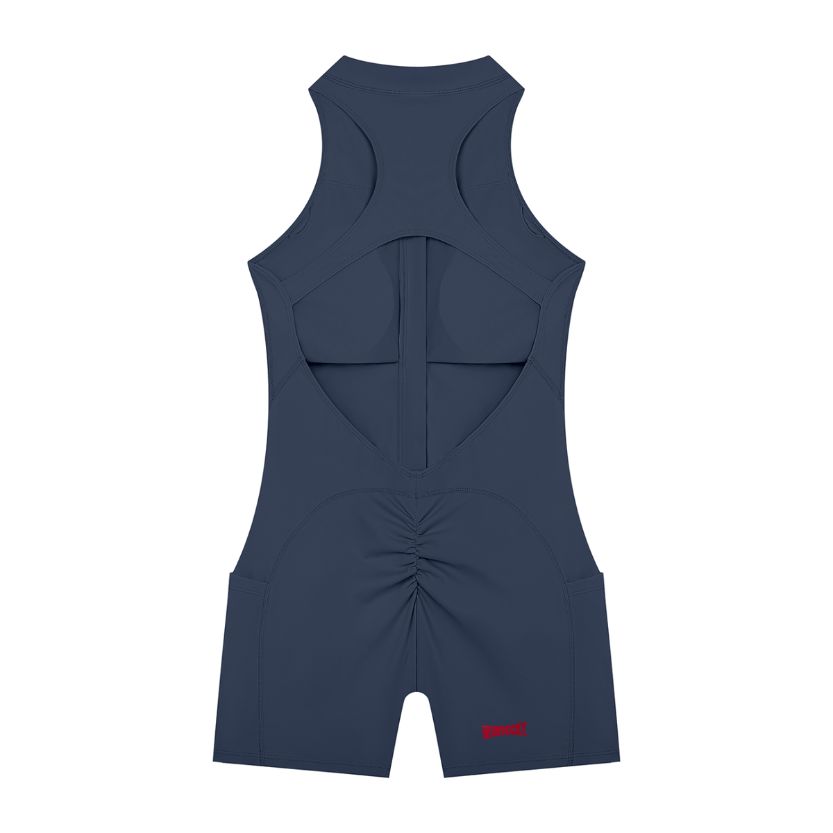 Romper Quarter-Zip z Wycięciami – Nowrocky™ — wykończenie nogawki szortów, szew