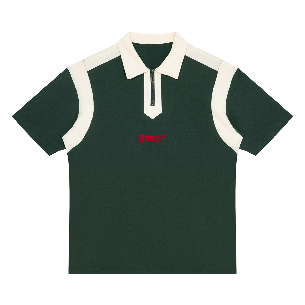 Polo Color Block Quarter Zip – Nowrocky™ — koszulka polo na modelu, cała sylwetka