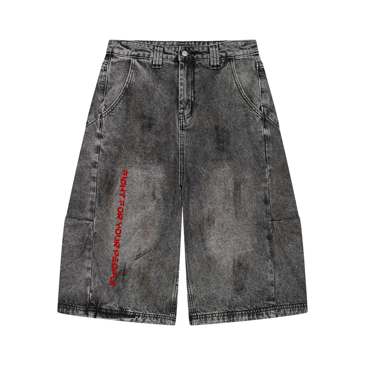 Szorty Jeansowe Vintage Wash – Nowrocky™ — szorty jeansowe, ujęcie z przodu