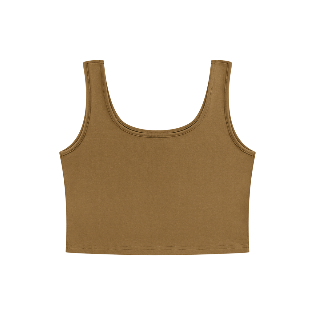 Tank Top Crop Bodycon – Nowrocky™ — układ na płasko, całe ujęcie