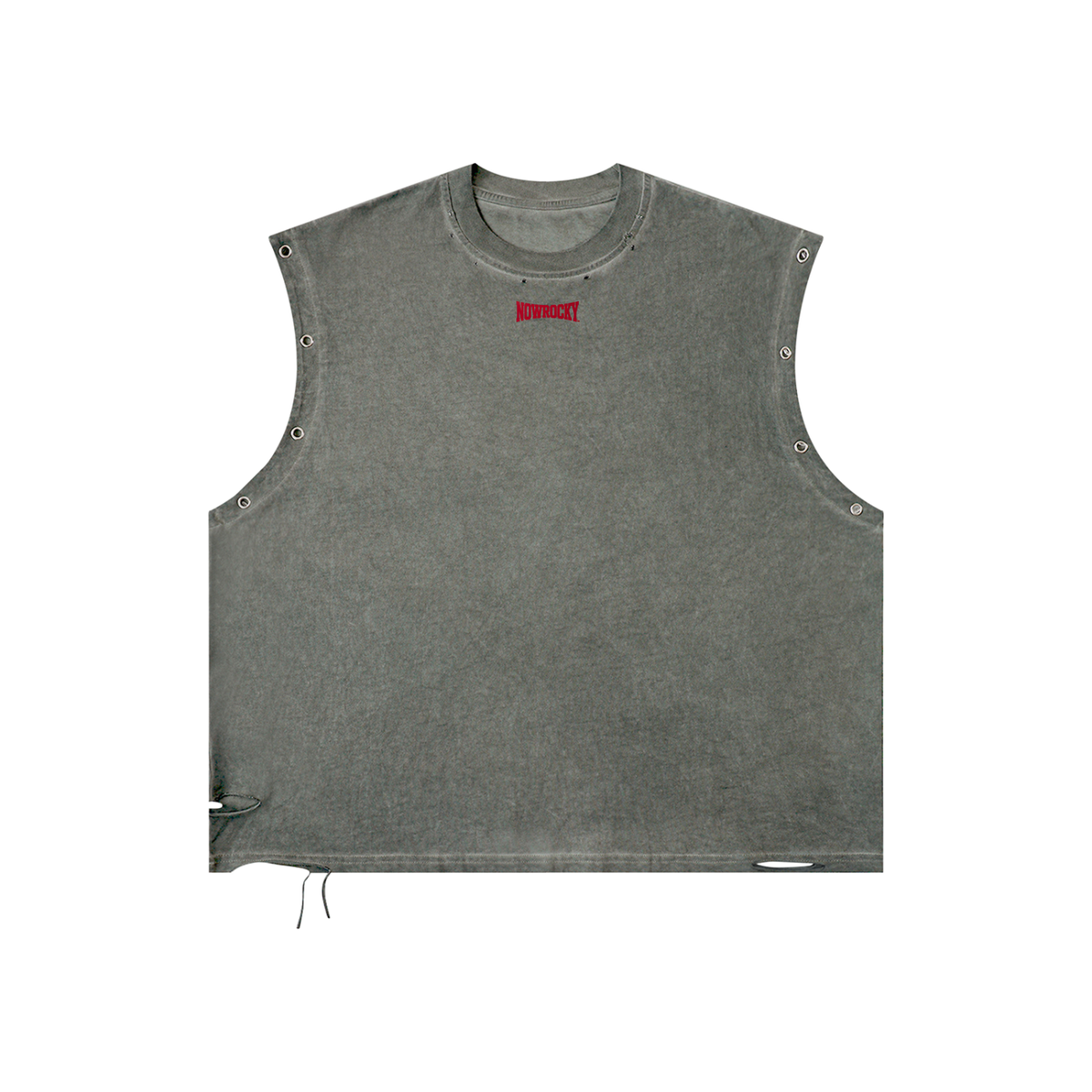Tank Top Distressed Grommet w kolorze szary – Nowrocky (streetwear)