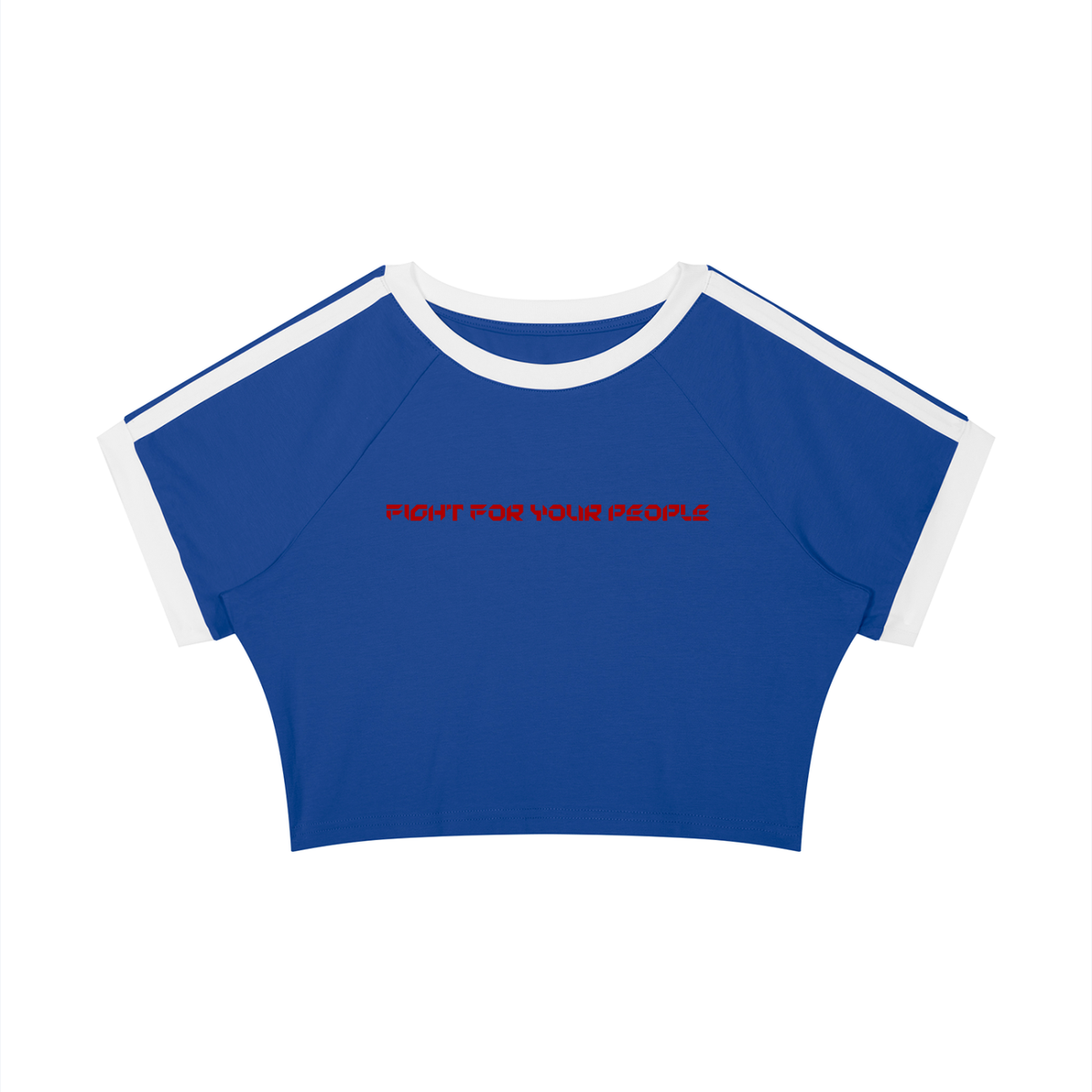 T-shirt Damski Raglan Crop Contrast Tape – Nowrocky™ — t-shirt damski raglan, ujęcie z profilu