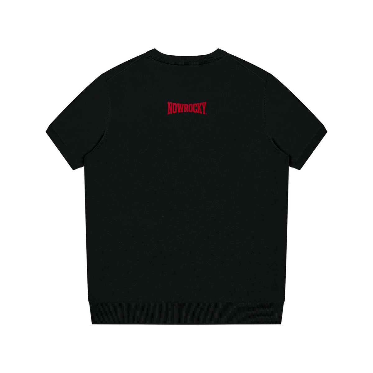 T-shirt Dziany Crewneck – Nowrocky™ — koszulka z dzianiny, widok z tyłu w pełnej sylwetce