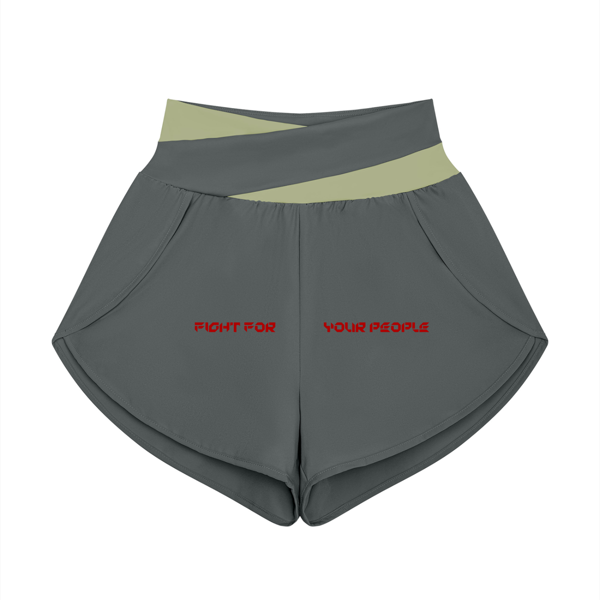 Szorty Panelowe 2-w-1 – Nowrocky™ — wewnętrzna warstwa legginsowa, detal