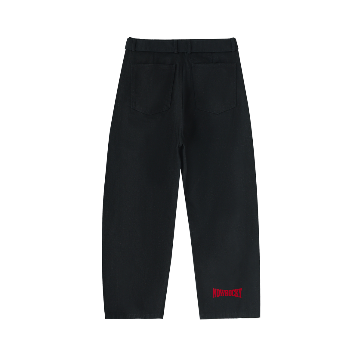 Spodnie Chino Barrel Leg z Paskiem – Nowrocky™ — chinosy z paskiem, widok z tyłu