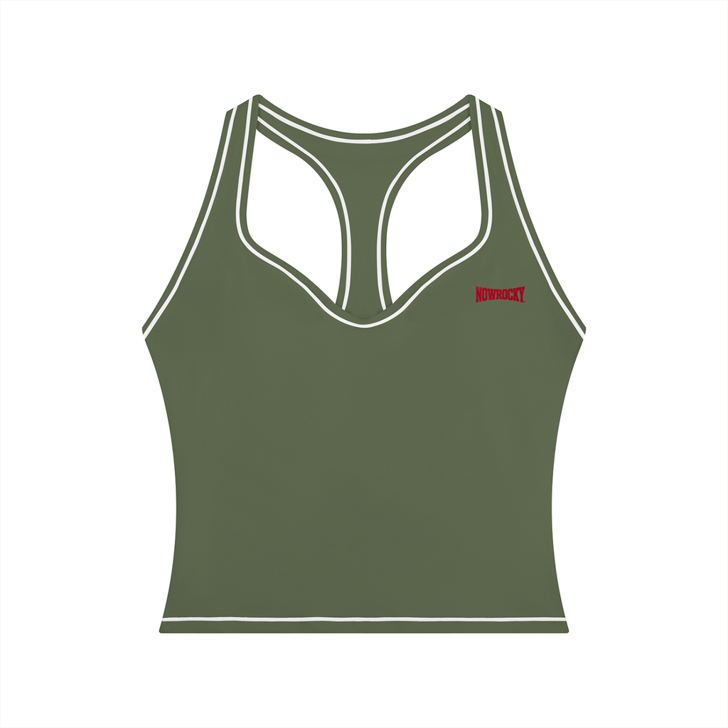 Tank Top Racerback Contrast Stitch – Nowrocky™ — ujęcie 3/4 sylwetki w ruchu