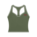 Tank Top Racerback Contrast Stitch – Nowrocky™ — ujęcie 3/4 sylwetki w ruchu