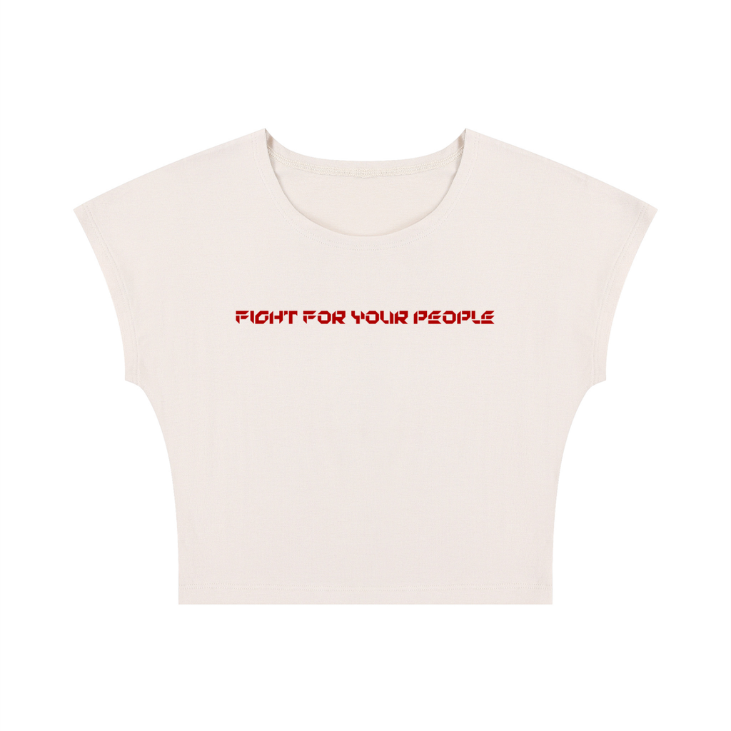 T-shirt Slim Crop – Nowrocky™ — zbliżenie na fakturę bawełny