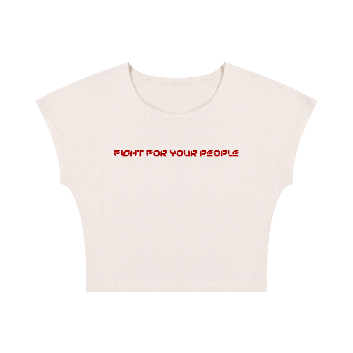 T-shirt Slim Crop – Nowrocky™ — zbliżenie na fakturę bawełny