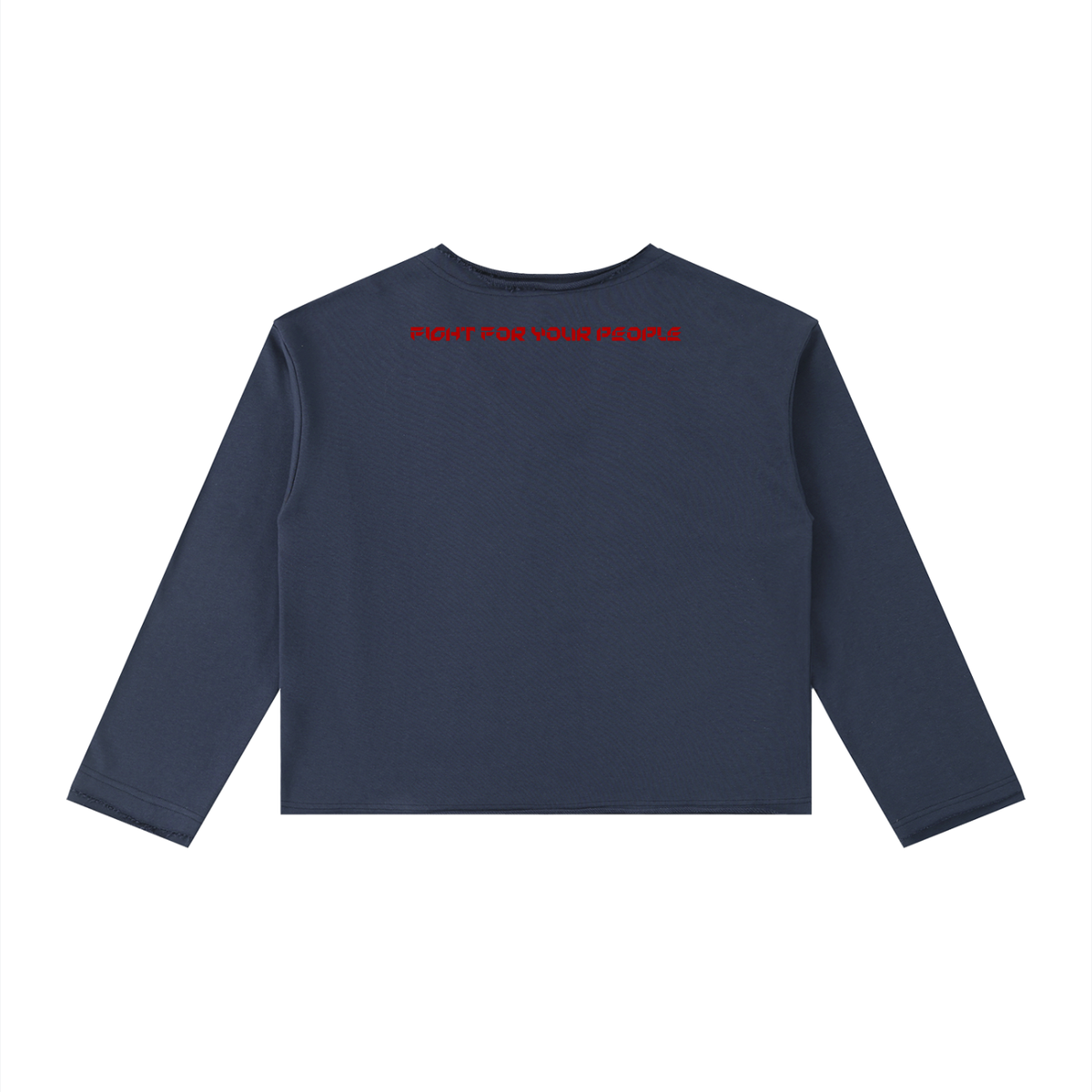 Longsleeve Damski Raw Hem Crop – Nowrocky™ — kadr trzy czwarte sylwetki