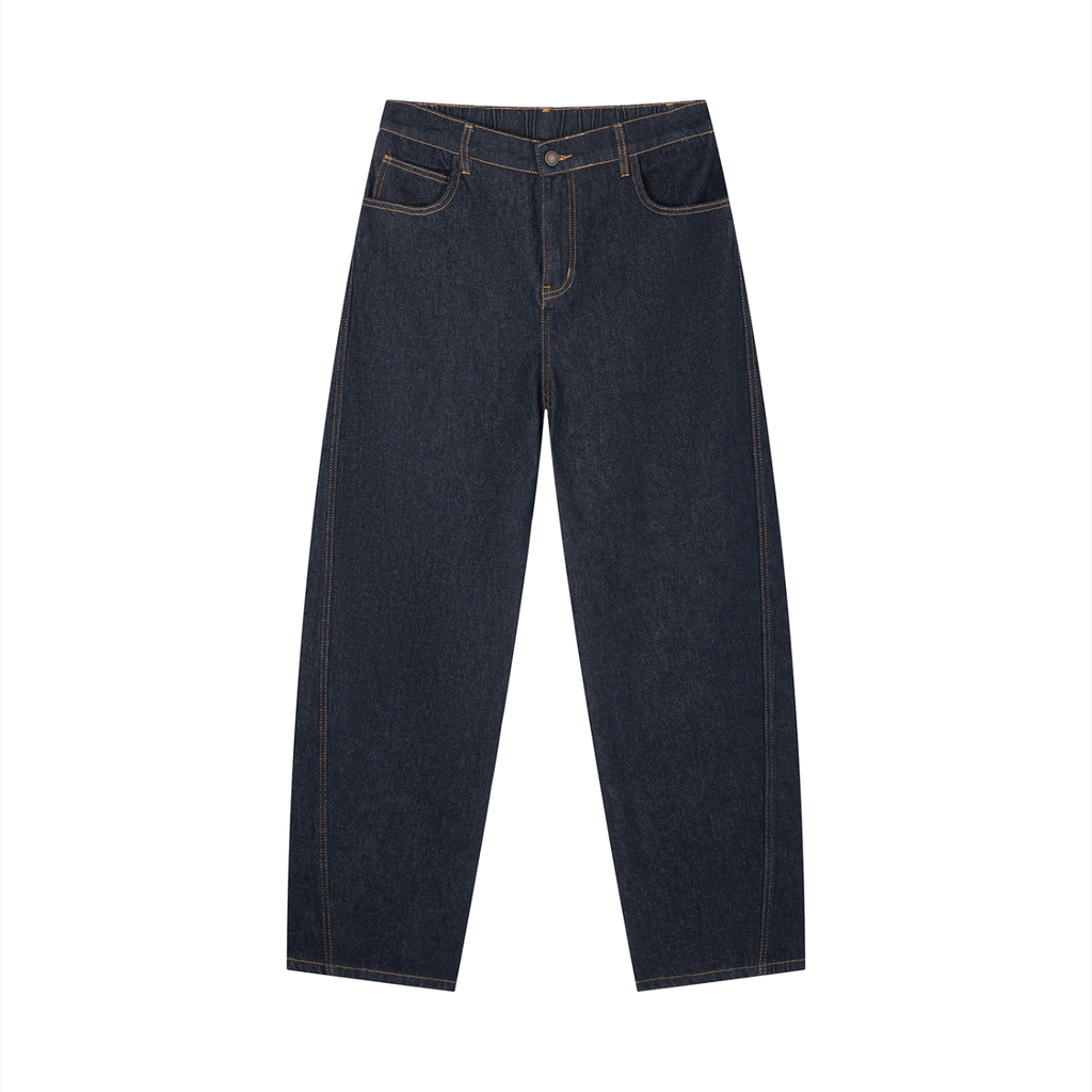Jeansy Barrel Leg Vintage Wash – Nowrocky™ — spodnie jeansowe o kroju barrel leg, ujęcie z przodu