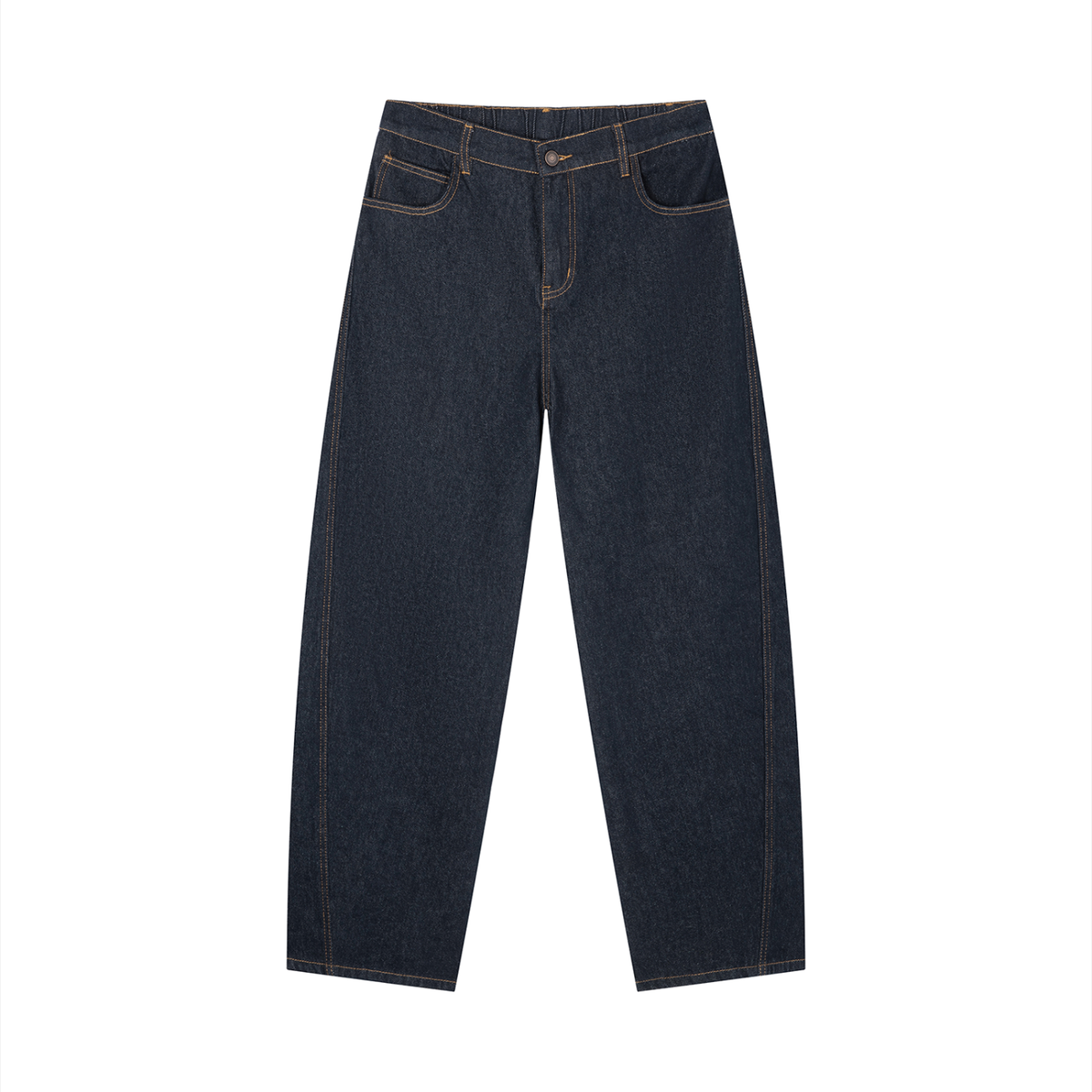 Jeansy Barrel Leg Vintage Wash – Nowrocky™ — spodnie jeansowe o kroju barrel leg, ujęcie z przodu