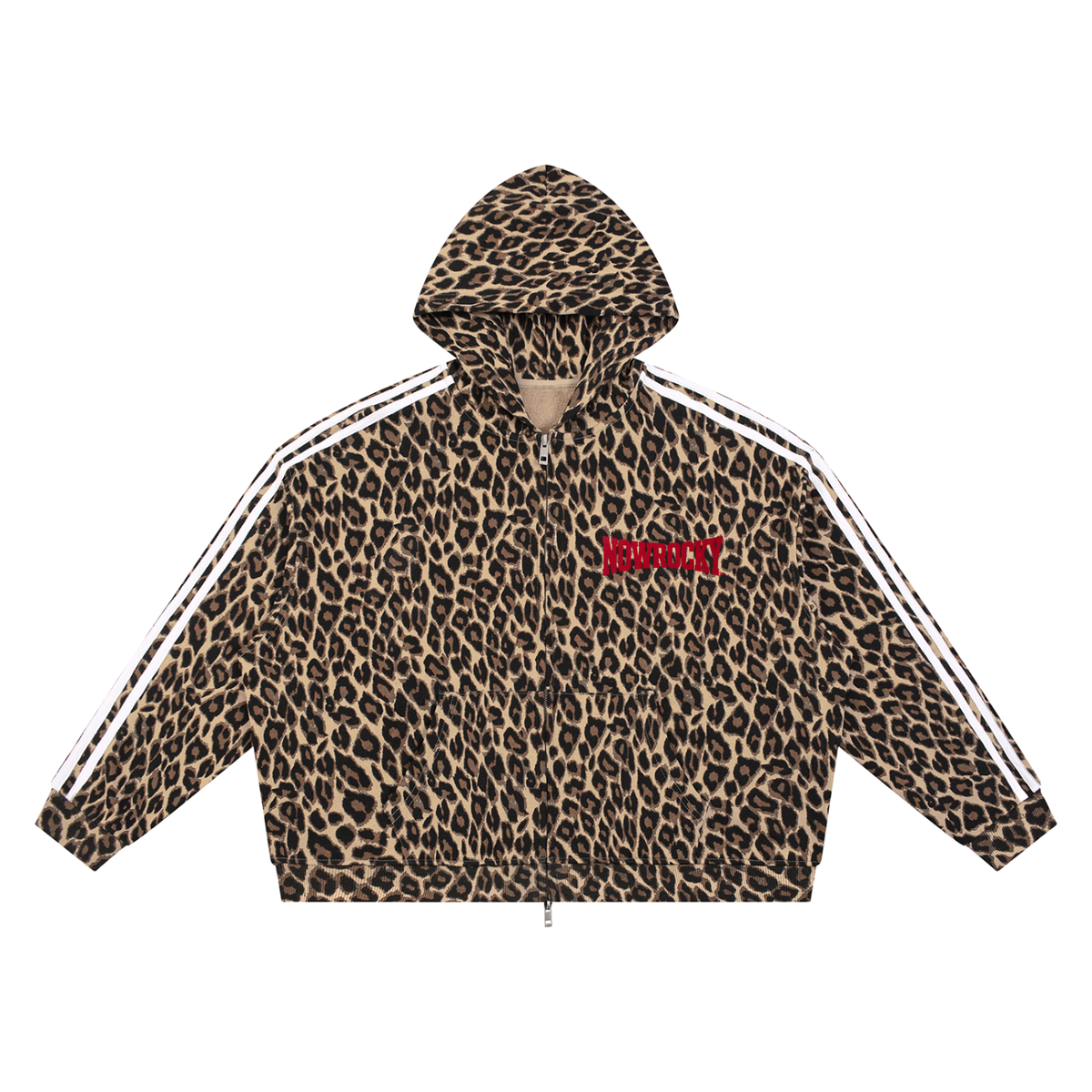 Bluza Leopard Full Zip Contrast Tape – Nowrocky™ — zamek na całej długości
