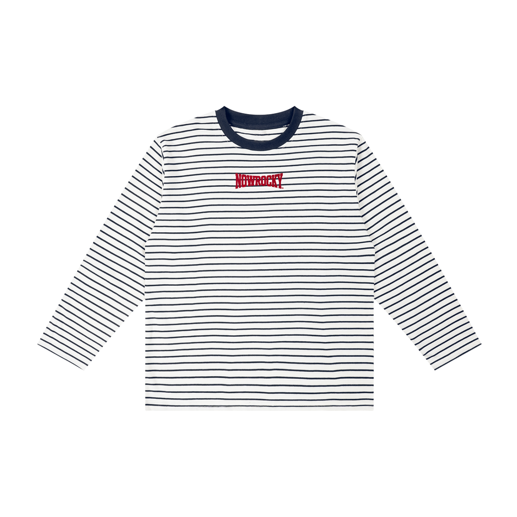 Longsleeve Dziecięcy Paski Contrast Rib – Nowrocky™ — dziecięca koszulka z długim rękawem, z przodu