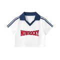 Krótki Top Jersey z Kontrastowym Kołnierzykiem – Nowrocky™