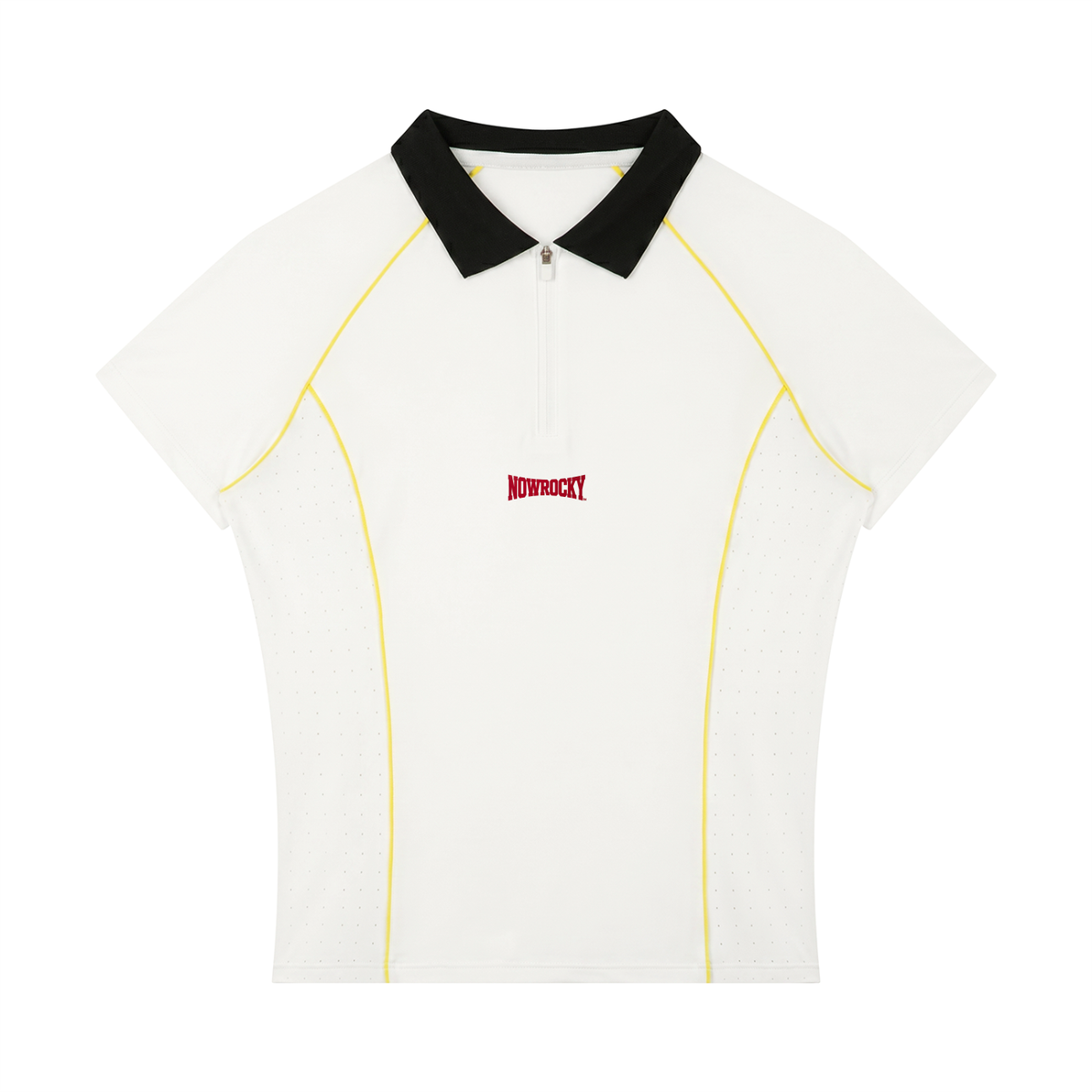 Polo Damskie Quarter-Zip Contrast Collar – Nowrocky™ — kołnierzyk w kontrastowym kolorze z bliska