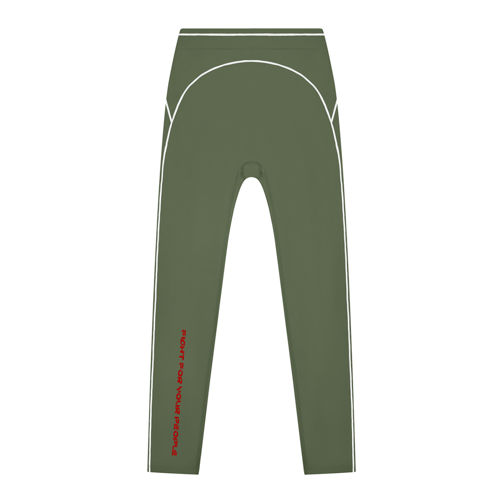 Legginsy Contrast Topstitch – Nowrocky™ — szeroki pas w talii, kadr makro