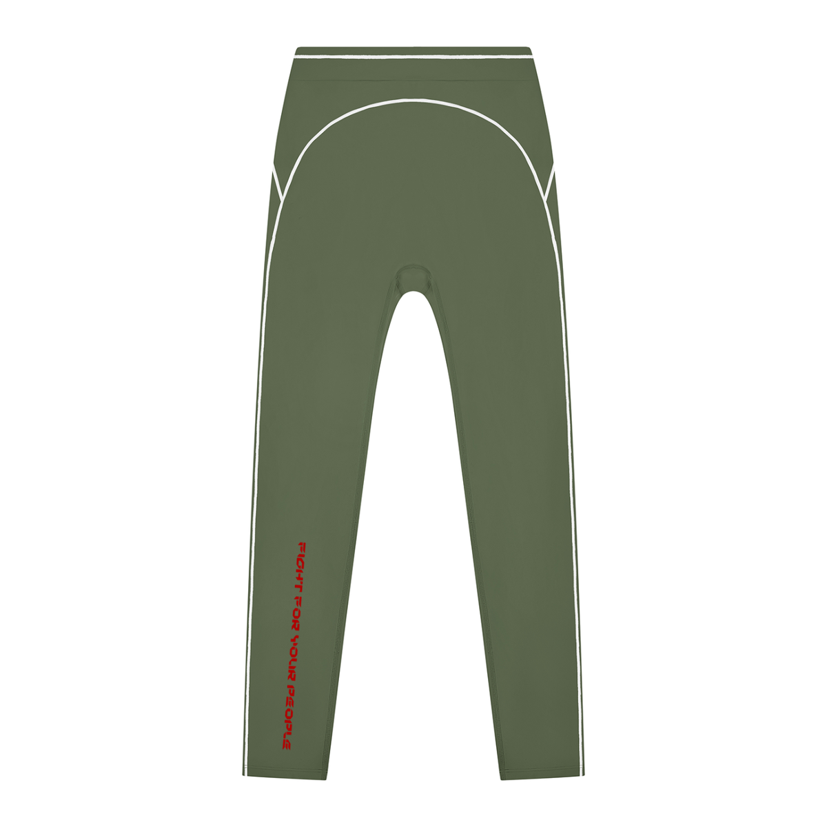 Legginsy Contrast Topstitch – Nowrocky™ — szeroki pas w talii, kadr makro