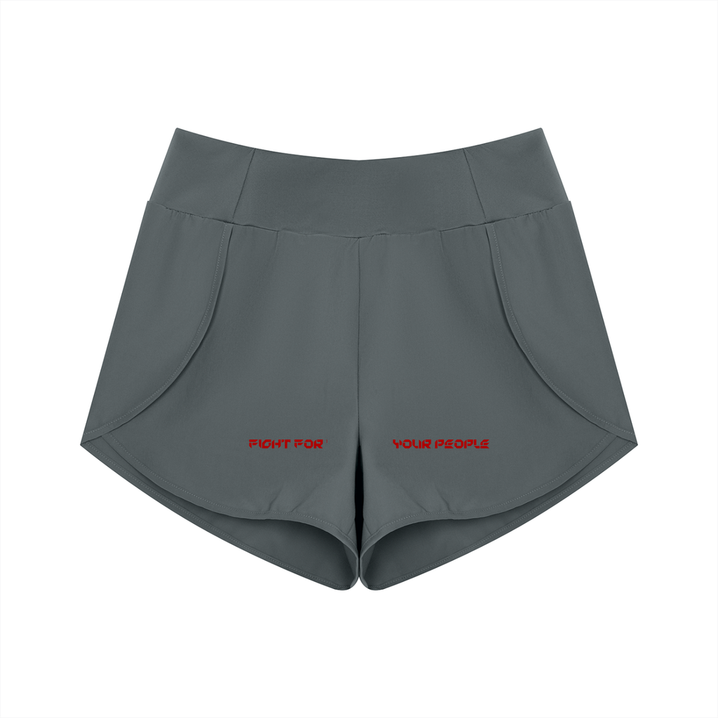 Szorty High Rise 2-in-1 – Nowrocky™ — krótkie spodenki treningowe z profilu, cała sylwetka