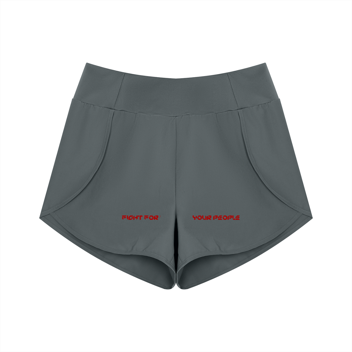 Szorty High Rise 2-in-1 – Nowrocky™ — krótkie spodenki treningowe z profilu, cała sylwetka