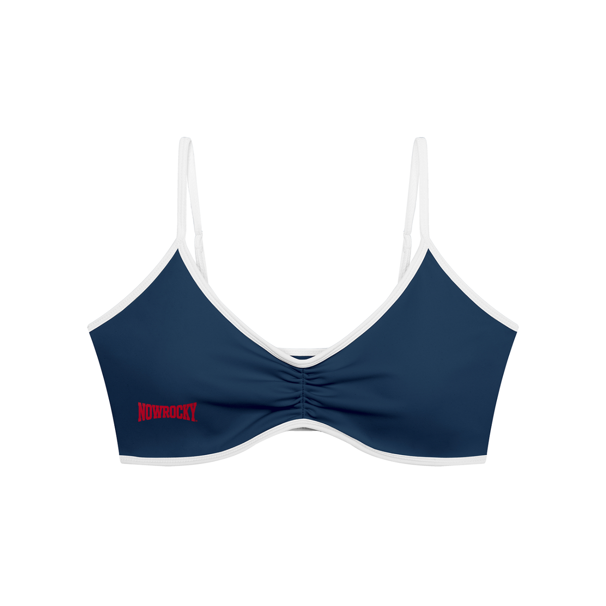 Biustonosz Sportowy Color Block Dekolt V – Nowrocky™ — biustonosz sportowy z profilu, podział kolorów