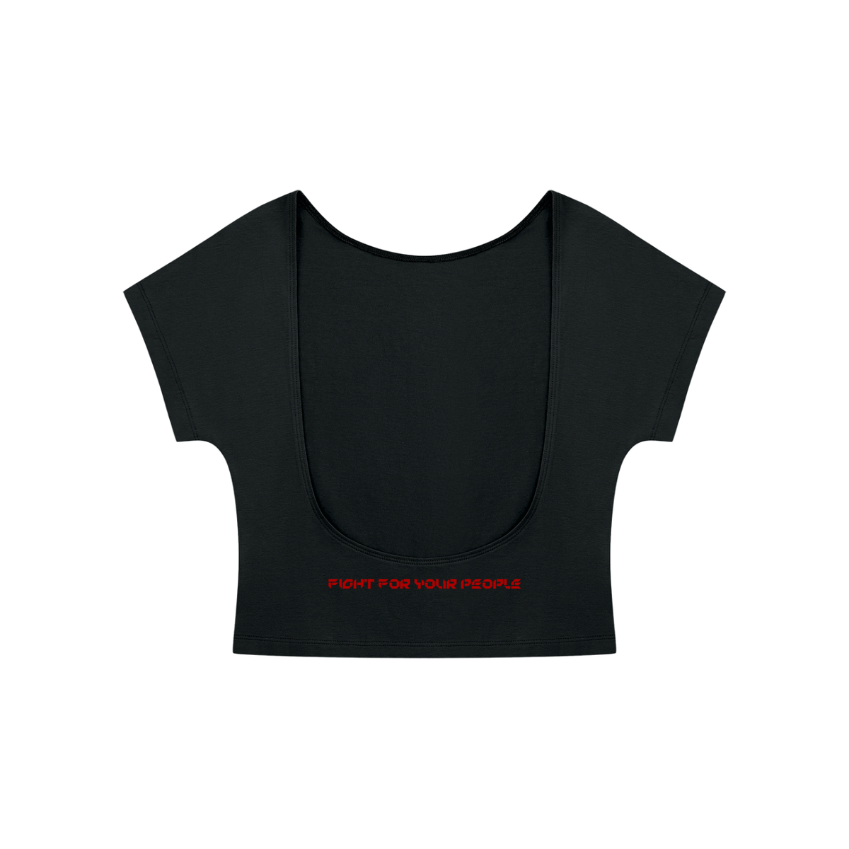 T-shirt Crop Open Back – Nowrocky™ — koszulka crop, widok z tyłu z wycięciem