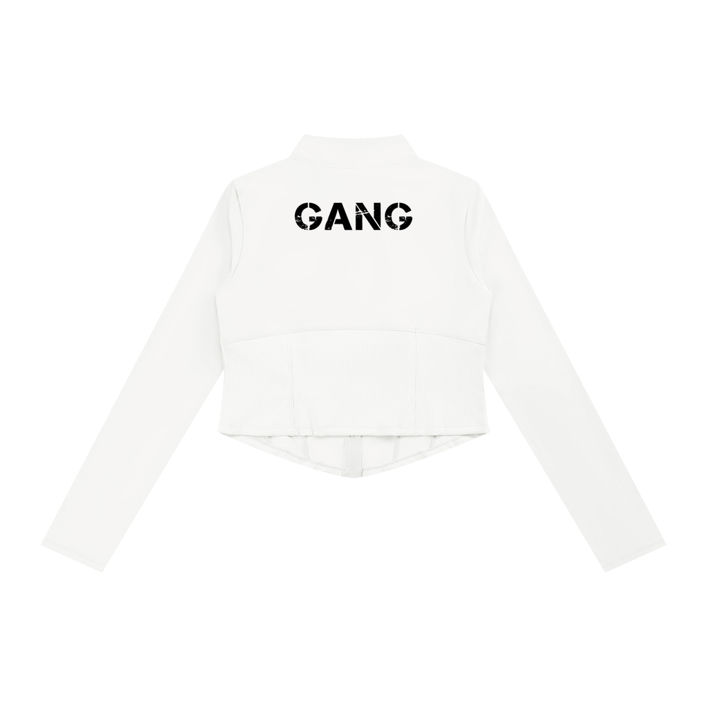 Kurtka Cropped Full-Zip Slim Fit – Nowrocky™ — faktura materiału w powiększeniu