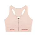Biustonosz Sportowy Cropped Zip Racerback – Nowrocky™ — wykrój racerback na plecach