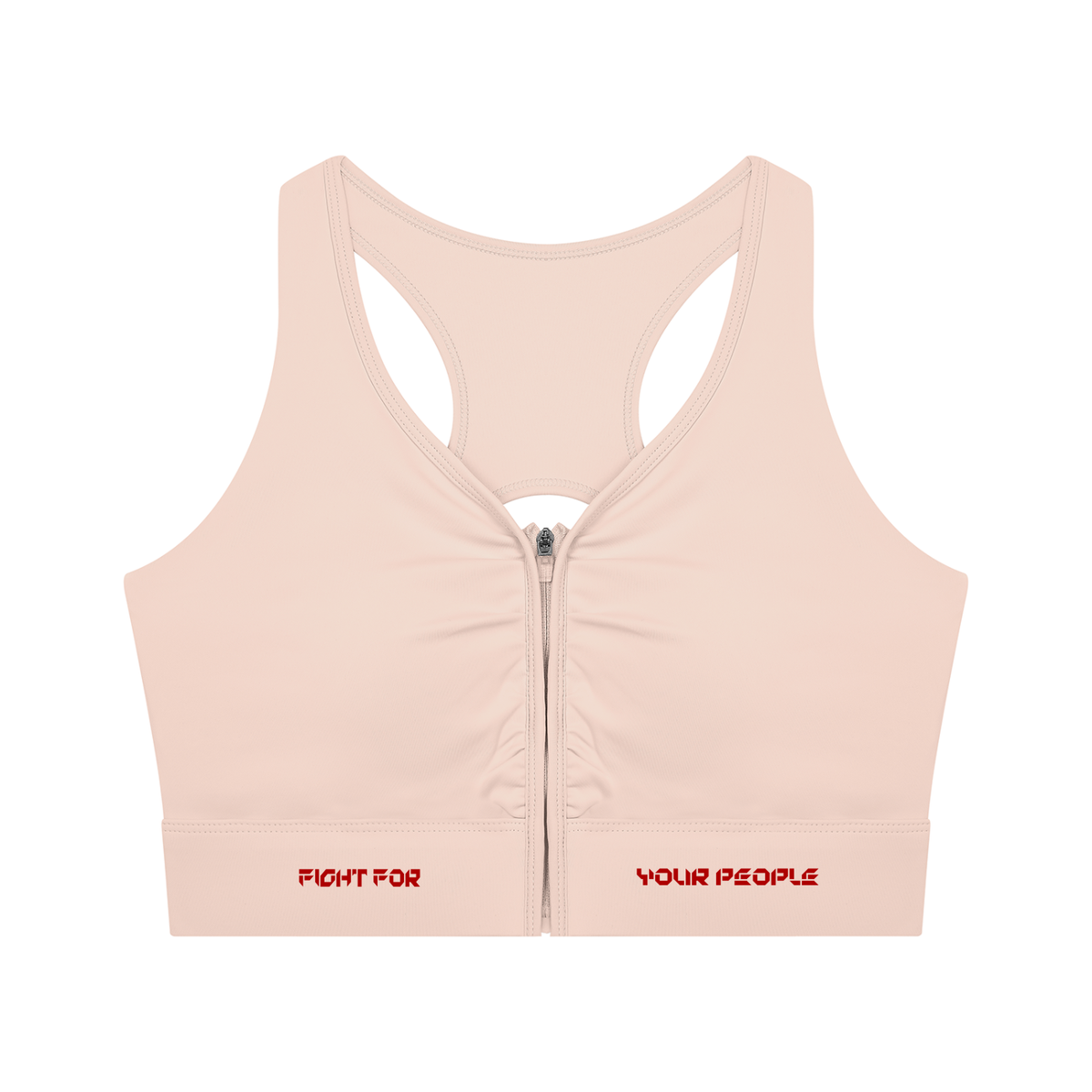 Biustonosz Sportowy Cropped Zip Racerback – Nowrocky™ — wykrój racerback na plecach