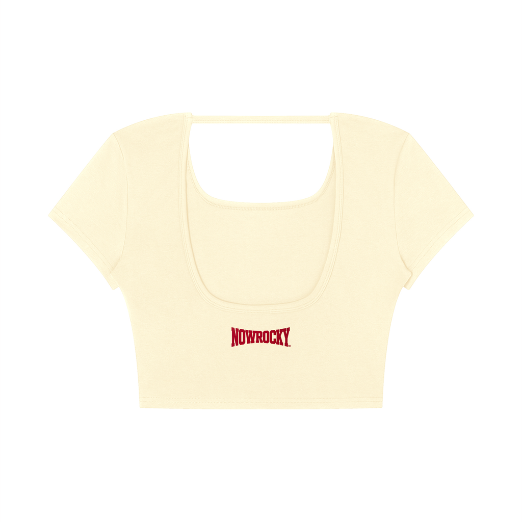 T-shirt Square Neck Crop – Nowrocky™ — kadr trzy czwarte sylwetki