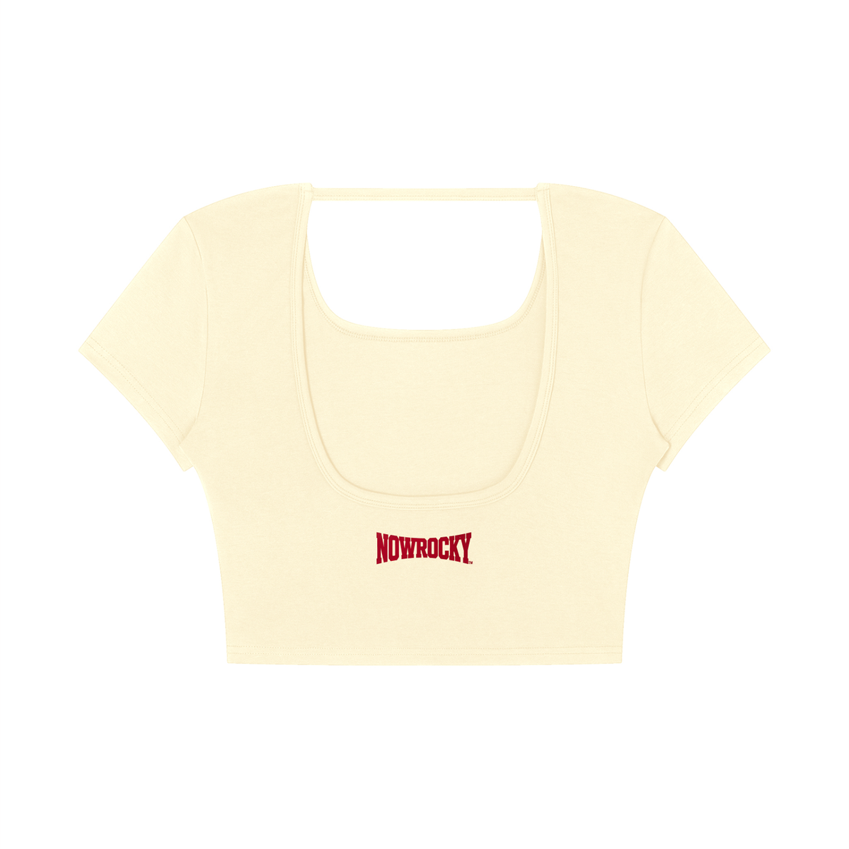T-shirt Square Neck Crop – Nowrocky™ — kadr trzy czwarte sylwetki