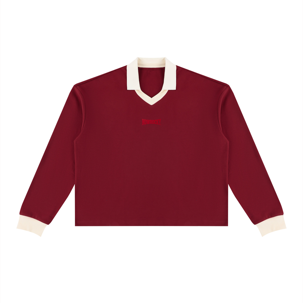 Bluza Color Block Polo Collar – Nowrocky™ — zbliżenie na kołnierz polo