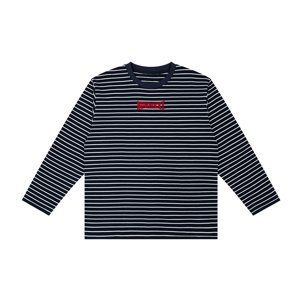 Longsleeve Dziecięcy Paski Contrast Rib – Nowrocky™ — koszulka w paski, ujęcie z profilu