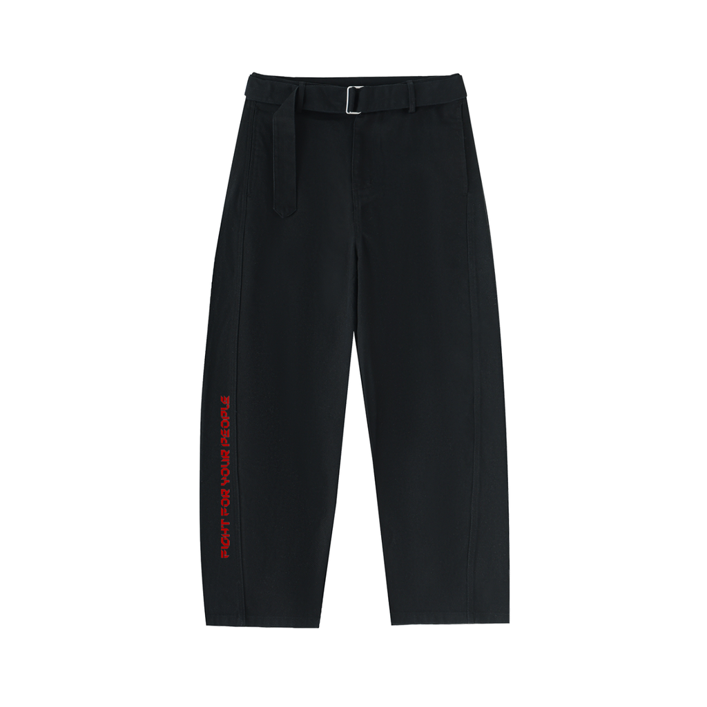 Spodnie Chino Barrel Leg z Paskiem – Nowrocky™ — spodnie chino o kroju barrel leg, ujęcie z przodu