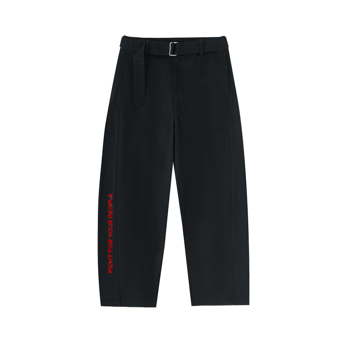 Spodnie Chino Barrel Leg z Paskiem – Nowrocky™ — spodnie chino o kroju barrel leg, ujęcie z przodu