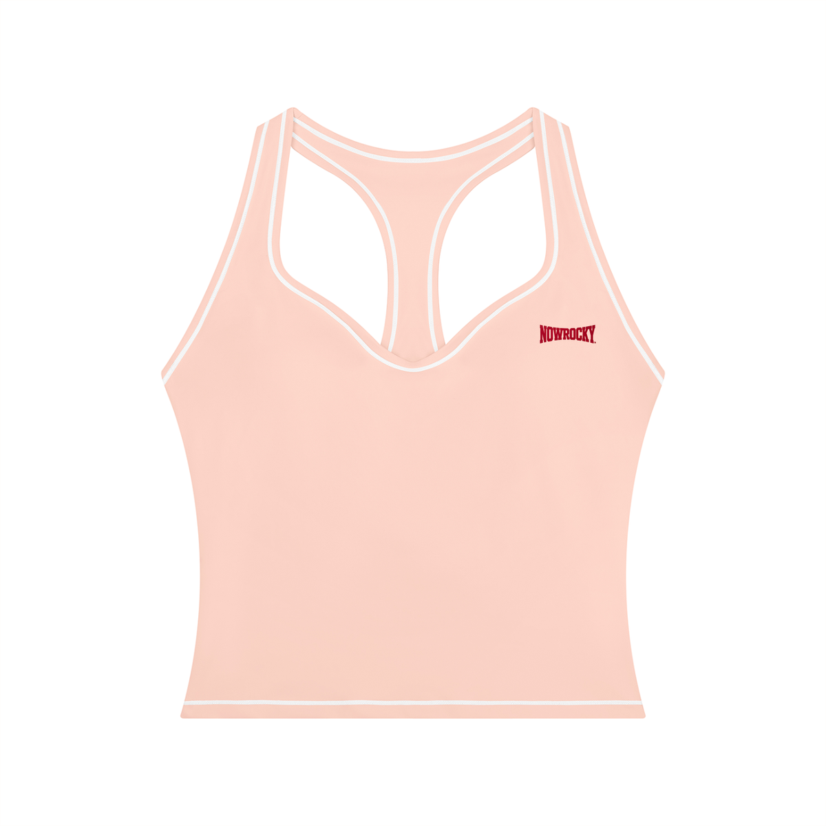 Tank Top Racerback Contrast Stitch – Nowrocky™ — faktura oddychającej dzianiny w zbliżeniu