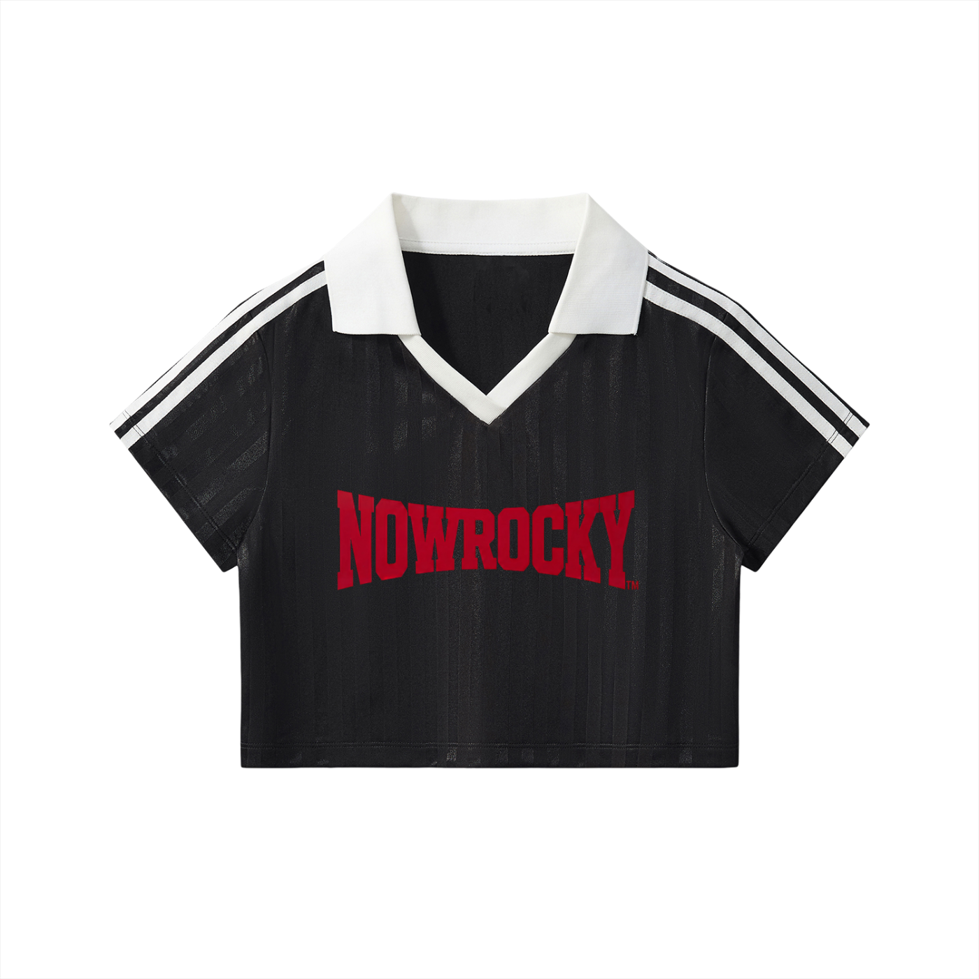 Krótki Top Jersey z Kontrastowym Kołnierzykiem – Nowrocky™