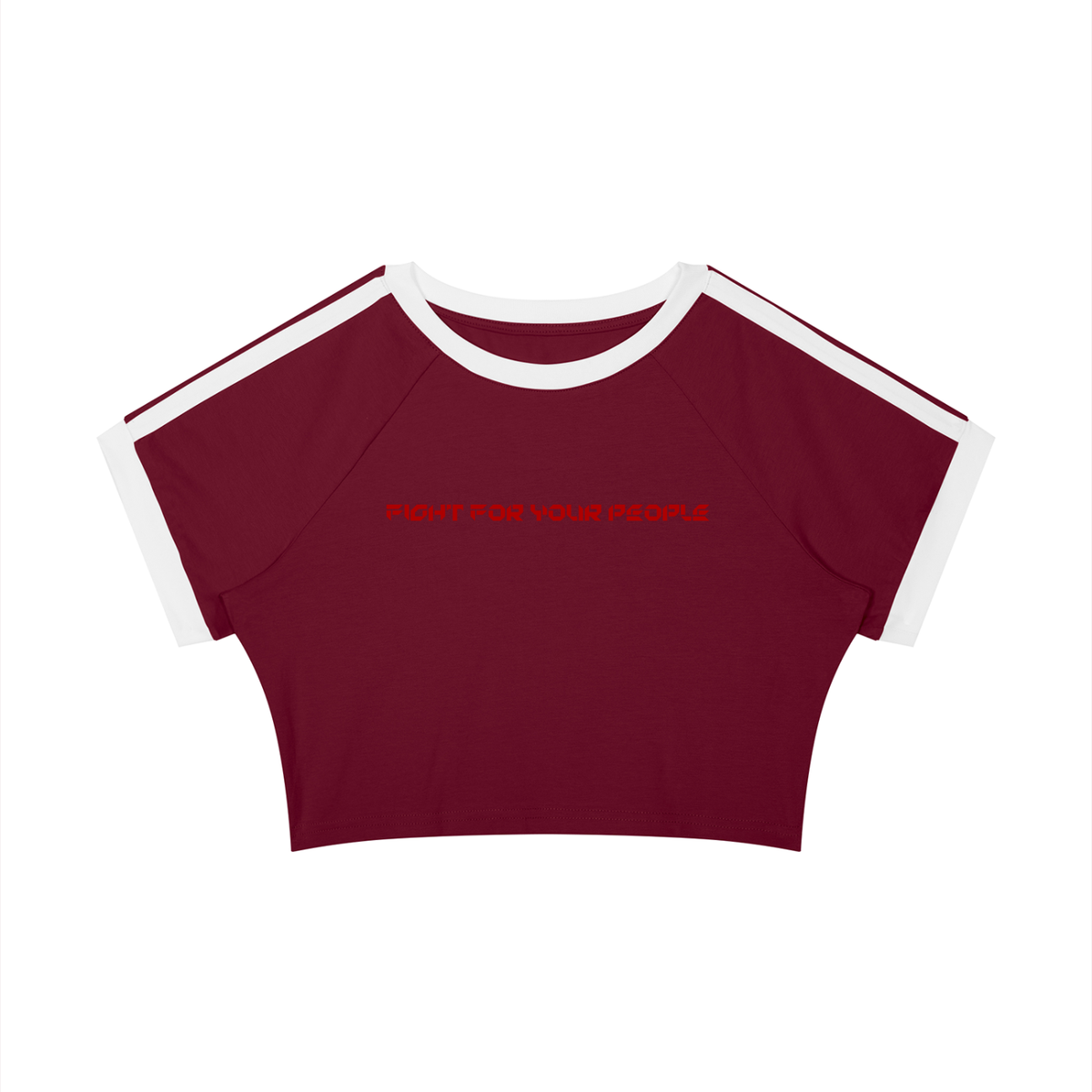 T-shirt Damski Raglan Crop Contrast Tape – Nowrocky™ — szew raglanowy przy ramieniu z bliska