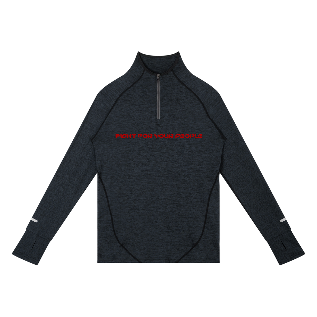 Longsleeve Quarter-Zip Raglan – Nowrocky™ — bluza z krótkim zamkiem przy szyi, przód
