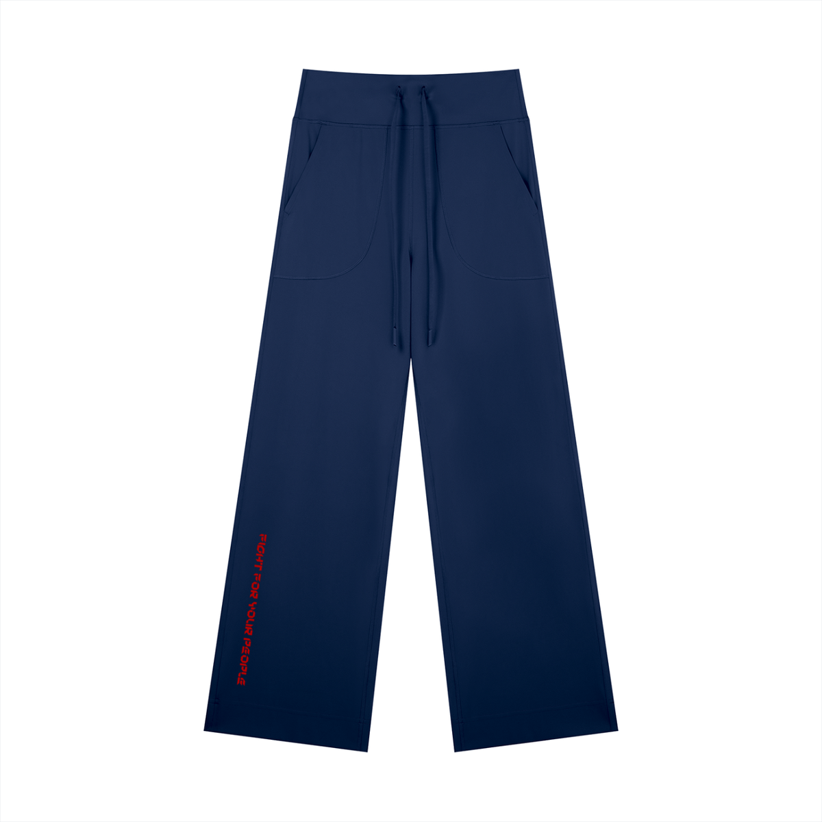 Spodnie Straight Leg Wysoki Stan – Nowrocky™ — spodnie dresowe z profilu, cała sylwetka