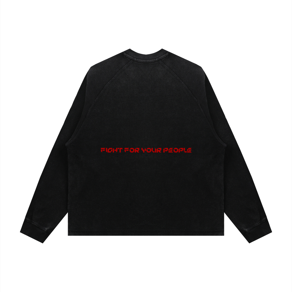 Longsleeve Vintage Wash Boxy Raglan – Nowrocky™ — longsleeve boxy vintage wash, widok z tyłu