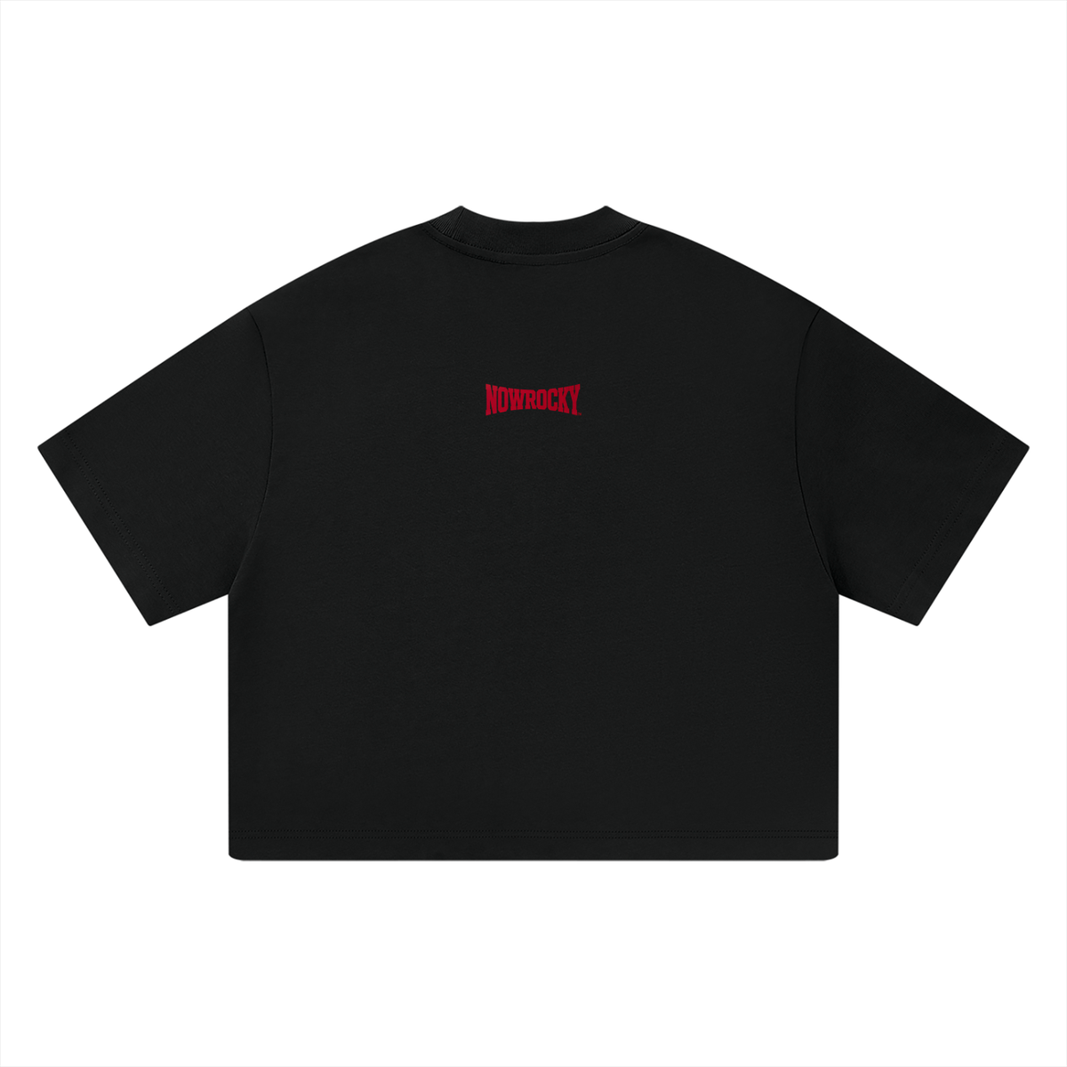 T-shirt Heavyweight Boxy Crop – Nowrocky™ — krótka koszulka heavyweight, widok z tyłu