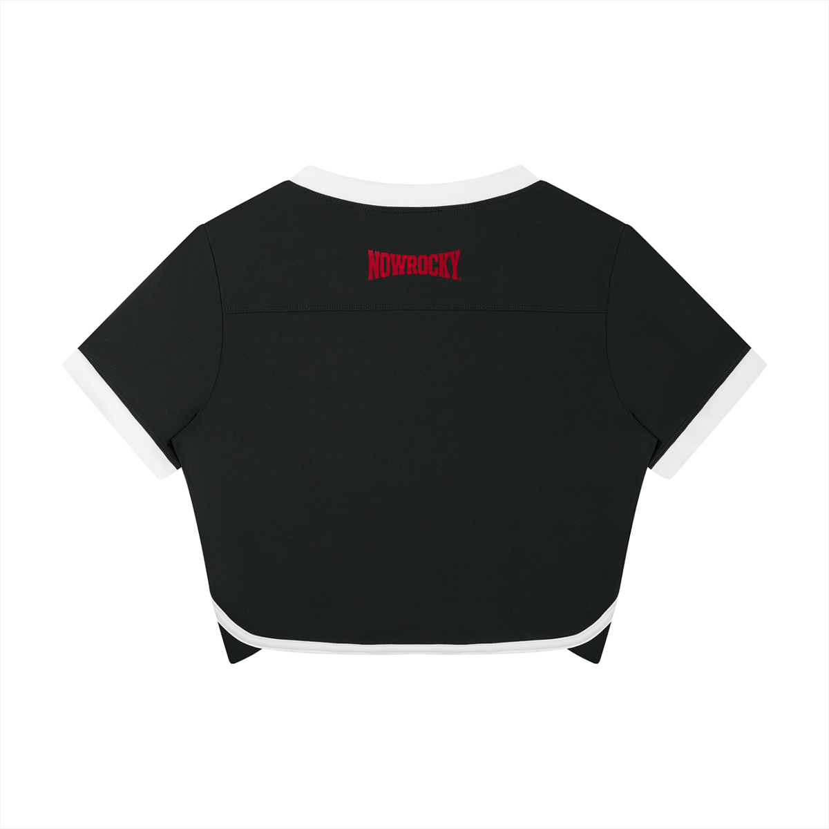 T-shirt Cropped Color Block – Nowrocky™ — koszulka od tyłu, krótki krój i podział kolorów